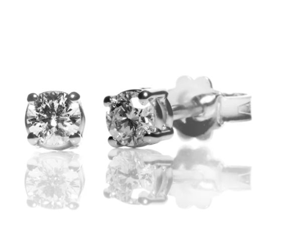 Orecchini Promesse Donna in Oro bianco Diamante 0.10 Ct OPPG010 - OPPG010